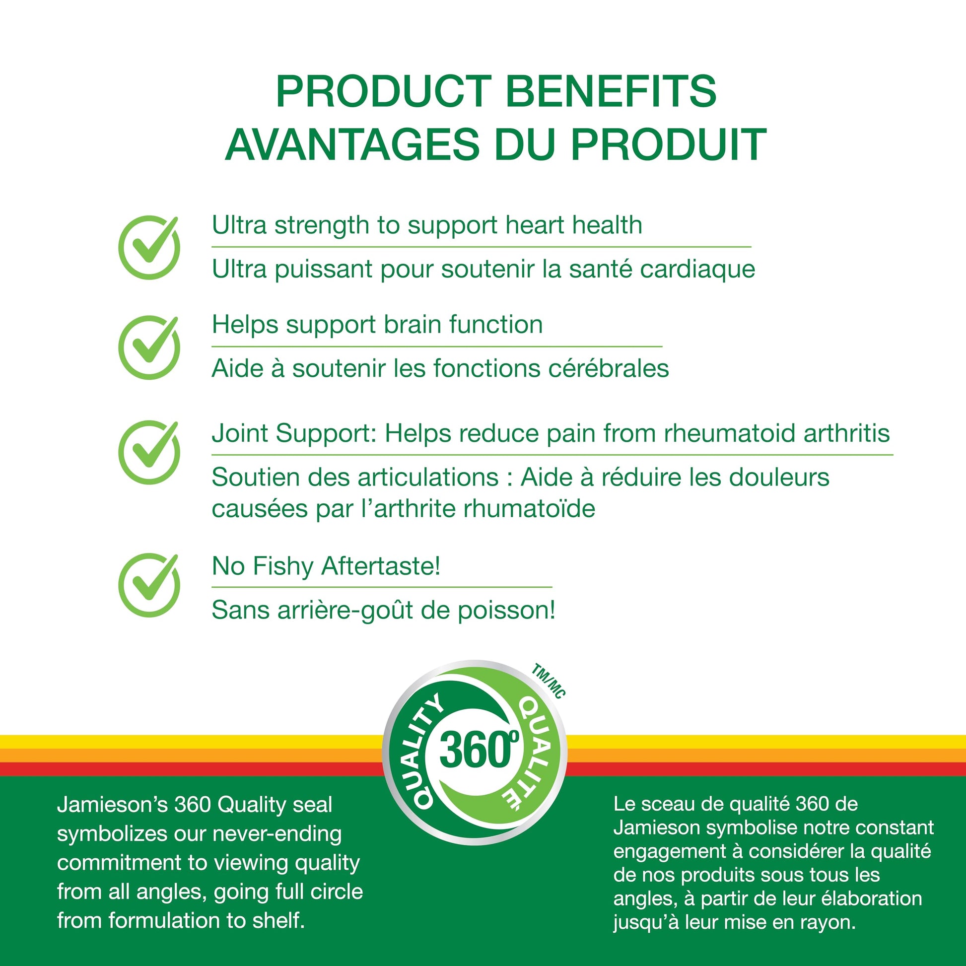 Jamieson Ultra-Strength Omega-3 900 mg, No Fishy Aftertaste, Supports Heart, Brain, and Eye Health, Arthritis Support. High Potency, with EPA and DHA, Non-GMO, Gluten-Free, 75 Softgels, Proudly Canadian - Available at All In One Marketplace Canada