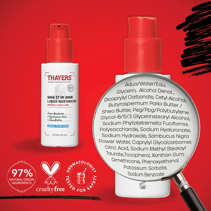 THAYERS Soak It Up 80HR Liquid Moisturizer, with HYALURONIC ACID and Snow Mushroom, Dermatologist Tested Skin Care for Normal to Dry Skin, Lightweight Formula, 75 ml 🍁 All In One Marketplace Canada