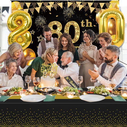 YeohJoy 80th Birthday Decorations for Men Women Black Gold 🍁 All In One Marketplace Canada