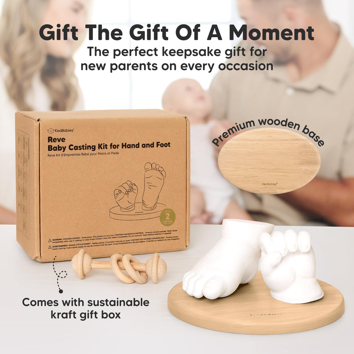 KeaBabies Baby Casting Kit Hands and Feet Mold 3D,Newborn (Oval, Ash Wood) 🍁 All In One Marketplace Canada