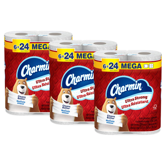 Charmin Toilet Paper Ultra Strong, 18 Mega Rolls = 72 Regular Rolls - Available at All In One Marketplace Canada