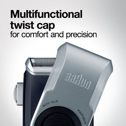 Braun M90 Mobile Shaver for Precision Trimming, Great for Travel, Black/Silver - Available at All In One Marketplace Canada