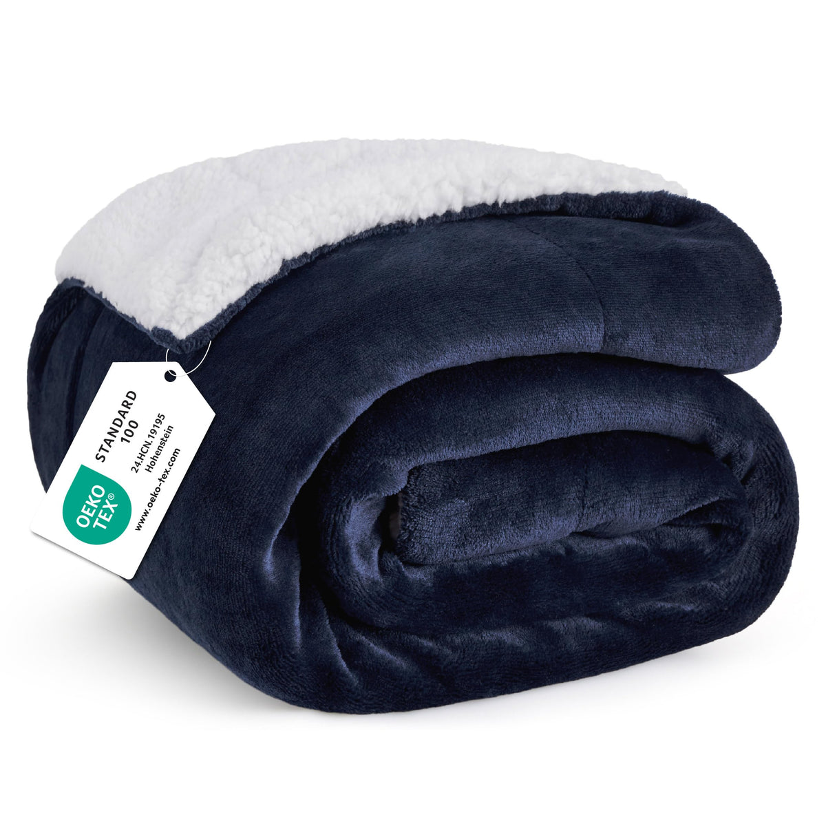 Bedsure Reversible Twin Sherpa Blanket for Bed, Navy, 60x80 Inch 🍁 All In One Marketplace Canada
