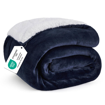 Bedsure Reversible Twin Sherpa Blanket for Bed, Navy, 60x80 Inch 🍁 All In One Marketplace Canada