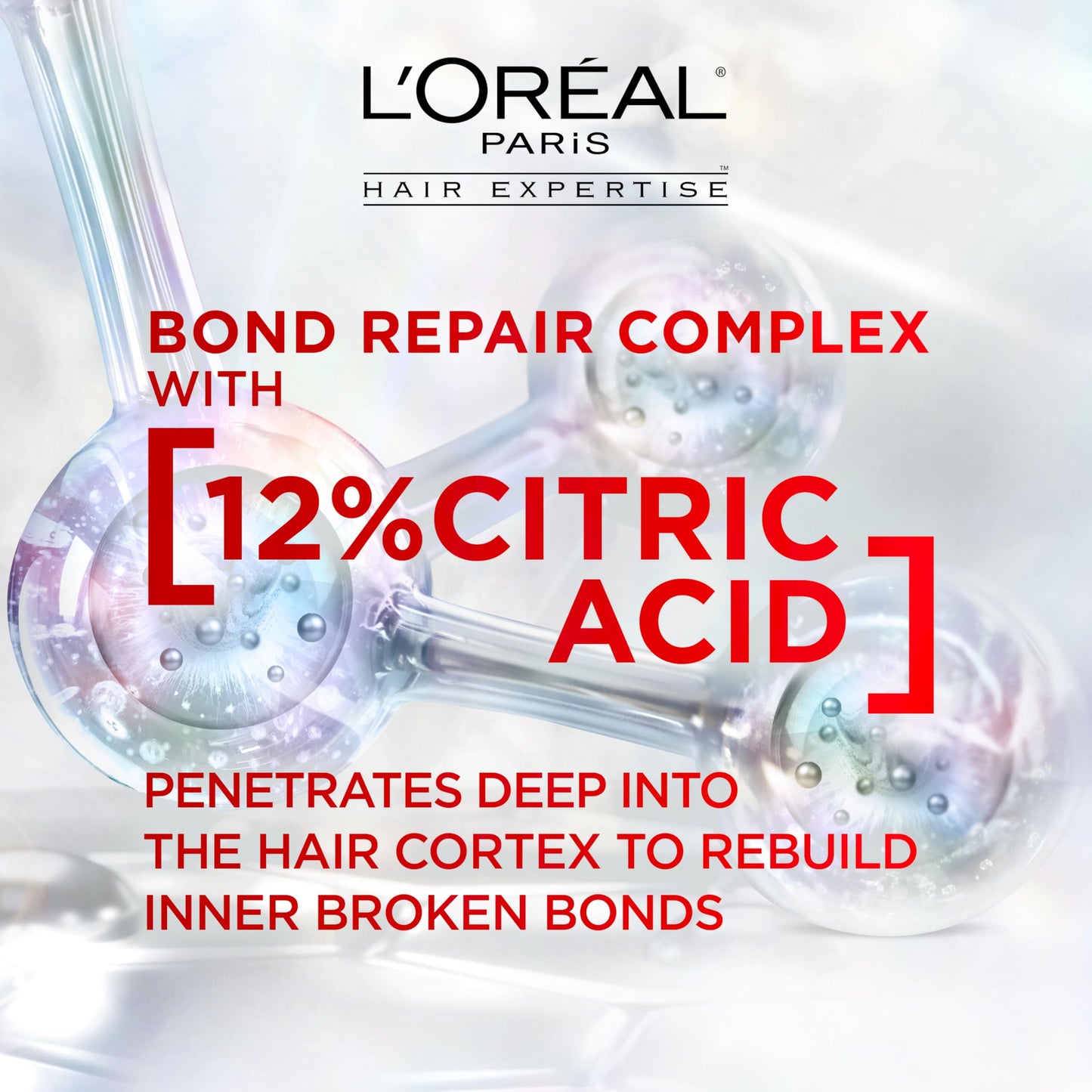 L'Oréal Paris Hair Expertise Bond Repair Shampoo and Conditioner Set with Hair Treatment, Citric Acid for Hair Breakage, 3x Pieces (Pre-Shampoo, Shampoo, Conditioner) - Available at All In One Marketplace Canada