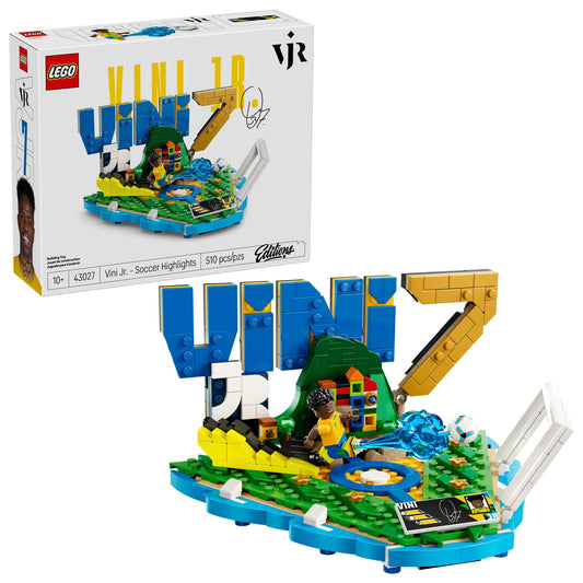 LEGO Editions Vini Jr. – Soccer Highlights - Building Set for Boys & Girls, Ages 10+ - Collectible Soccer Gift W/Plaque - Kids Bedroom or Shelf Decor - 43027