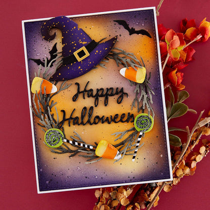 Matrices de découpe Spellbinders Halloween Wreath Add-Ons par Suzanne Hue, métal