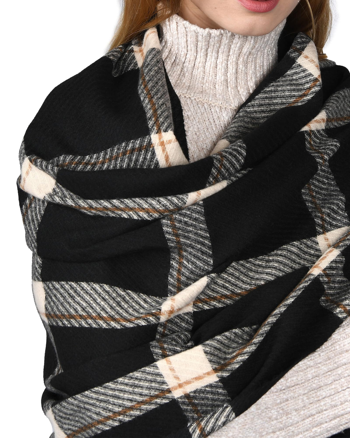 FURTALK Winter Scarf for Women Oversized Plaid Tassel Shawl Wrap 🍁 All In One Marketplace Canada