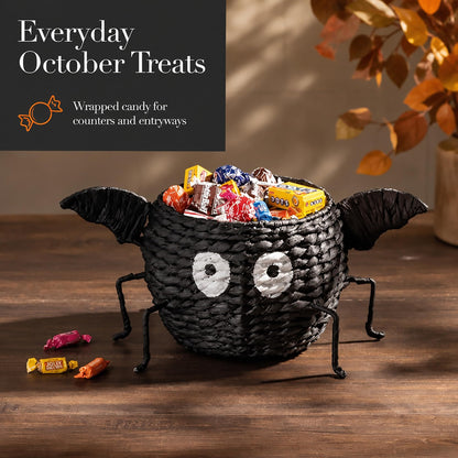 Bol à bonbons Halloween chauve-souris Mud Pie, bol de service sur pied en jacinthe