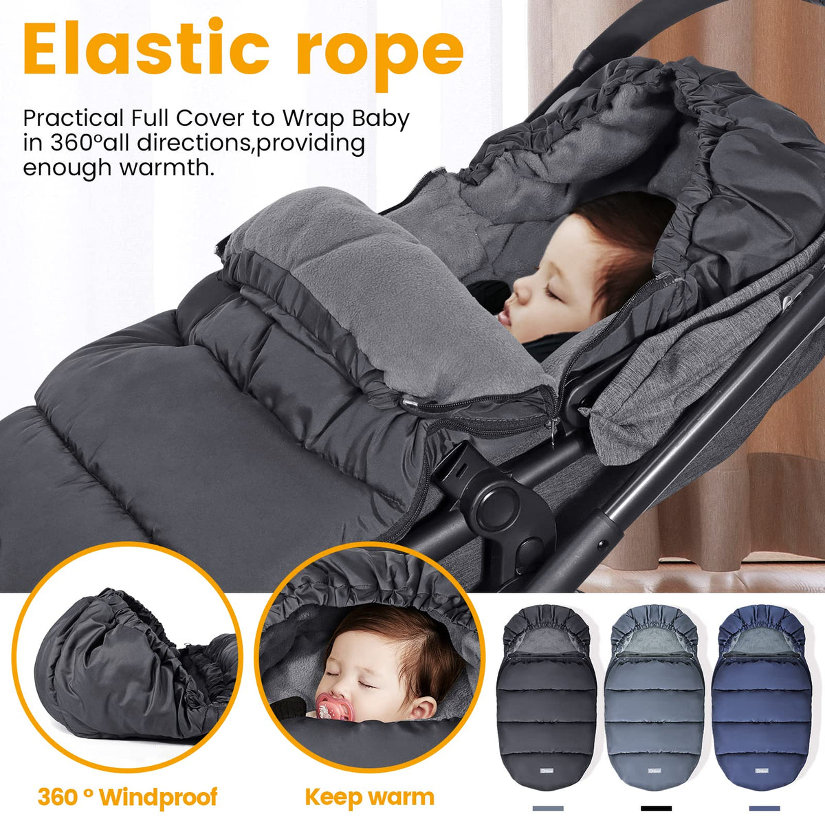 Orzbow Universal Stroller Footmuff, Winter Baby Bunting Bag, Weather-Proof 🍁 All In One Marketplace Canada