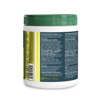 Organika Canadian-Made Creatine Powder- Fruit Punch- Pure Micronized Creatine Monohydrate - Helps Build Lean Muscle, Increase Strength, and Improved Recovery and Performance for Men and Women - 600g