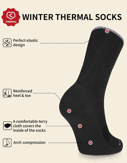CLOSEMATE Mens Thermal Crew Socks, Warm for Winter Work Boots, 5 Pairs 🍁 All In One Marketplace Canada
