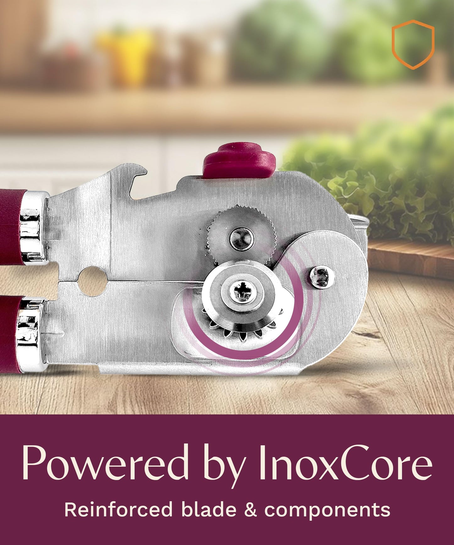 Graceliving Premium Multifunction Magnetic Manual Can Opener and Bottle Opener, Heavy Duty Stainless Steel Sharp Cutting Blade and Oversized Easy Turn Knob, Soft-Touch Handle, Kitchen Use, Mauve - Available at All In One Marketplace Canada