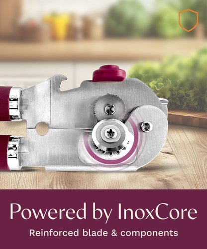 Graceliving Premium Multifunction Magnetic Manual Can Opener and Bottle Opener, Heavy Duty Stainless Steel Sharp Cutting Blade and Oversized Easy Turn Knob, Soft-Touch Handle, Kitchen Use, Mauve - Available at All In One Marketplace Canada