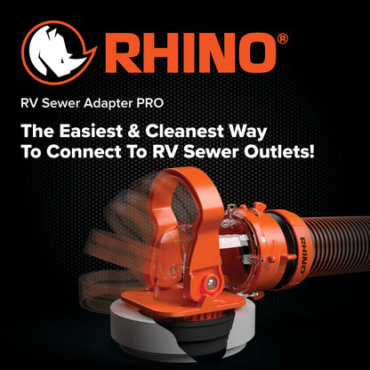 Camco Rhino RV Sewer Adapter PRO - Clear Sewer Hose Elbow with Drain Lock Adapter - Includes Ergonomic Handle & Flexible Adapter (39730) 🍁 All In One Marketplace Canada