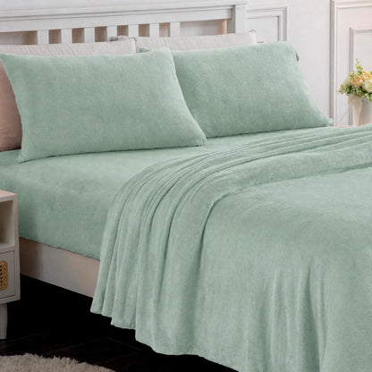 Softan Fleece Sheets, Soft as Flannel, Full, Sage Green 🍁 All In One Marketplace Canada