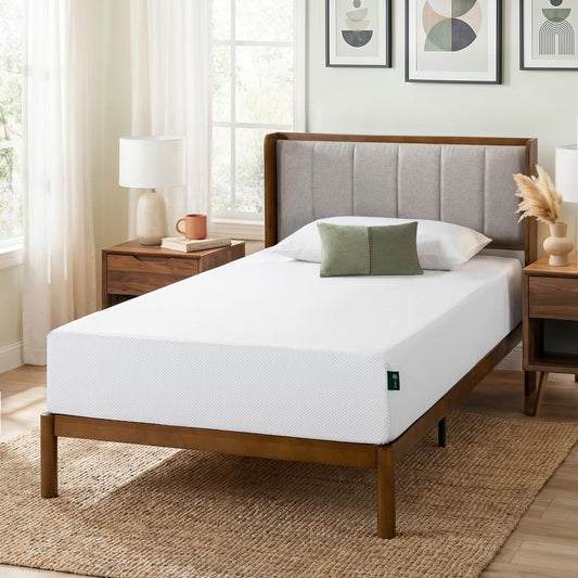 Zinus Twin Mattress - 10 Inch Green Tea Cooling Gel Memory Foam Mattress, Pressure Relief, for Cool Sleep, CertiPUR-US Certified Foam, Mattress in a Box, 10-Year Warranty, Twin Size 🍁 All In One Marketplace Canada