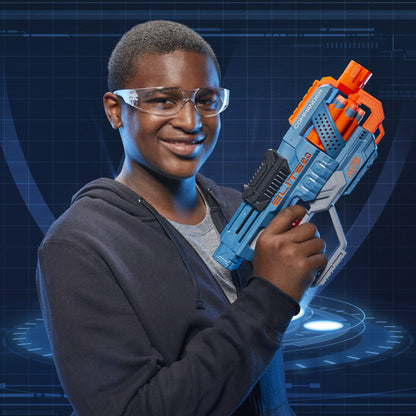 Hasbro Nerf Elite 2.0 Commander RD-6 Blaster, 12 Official Nerf Darts, 6-Dart Rotating Drum, Tactical Rails, Barrel and Stock Attachment Points, E9485 Nerf