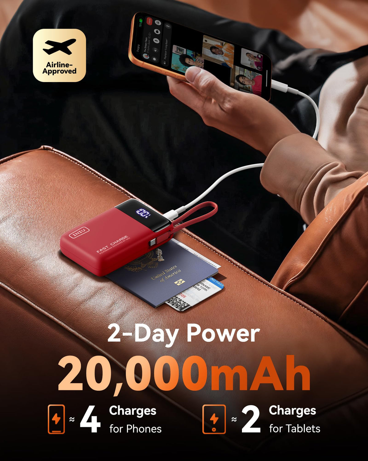 INIU 20000mAh Power Bank, Smaller 45W Fast Charging Travel Portable Charger
