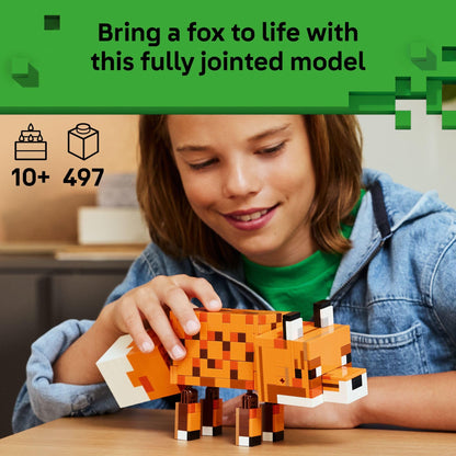 LEGO Minecraft The Fox Building & Pretend Play Toy for Boys & Girls - Poseable Video Game Character for Kids, Ages 10+ - Room Decor for Gaming Fans - Gift Idea for Birthdays - 21588 LEGO