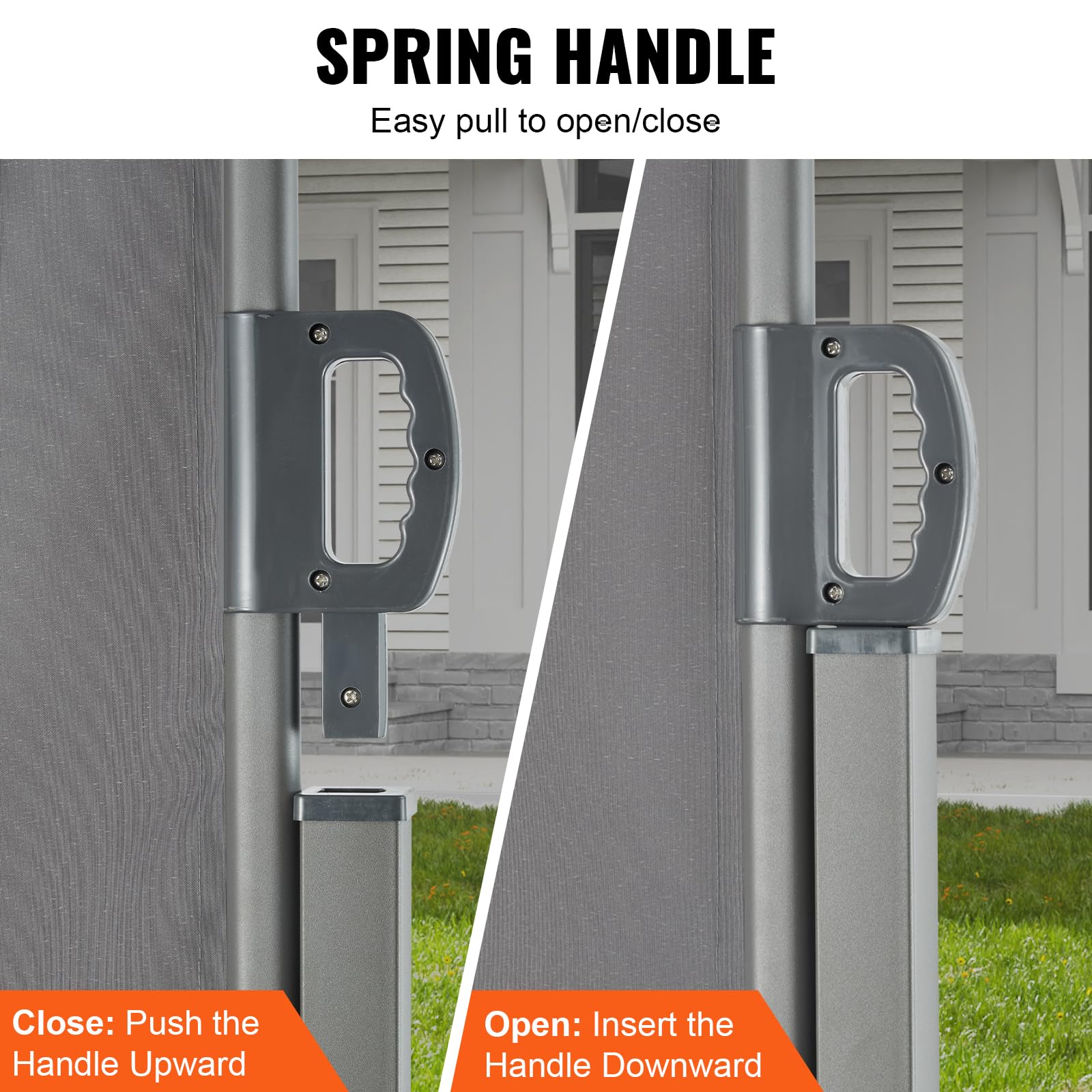VEVOR Retractable Side Awning, 71''x 138'' Outdoor Privacy Screen, 180g Polyester Water-Proof Retractable Patio Screen, UV 30+ Room Divider Wind Screen for Patio, Backyard, Balcony, Gray VEVOR