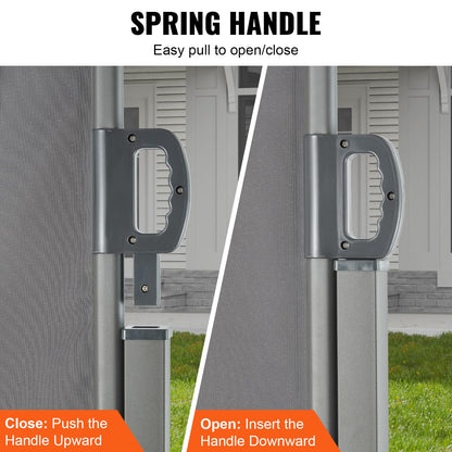 VEVOR Retractable Side Awning, 71''x 138'' Outdoor Privacy Screen, 180g Polyester Water-Proof Retractable Patio Screen, UV 30+ Room Divider Wind Screen for Patio, Backyard, Balcony, Gray VEVOR