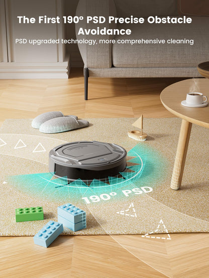 Lefant M210Pro Robot Vacuum Cleaner, 6 Cleaning Modes, 200 Mins Runtime, 4000Pa Suction, SmartSense Technology, Multi-Surface Cleaning, Ideal for Pet Hair and Hard Floor - Available at All In One Marketplace Canada