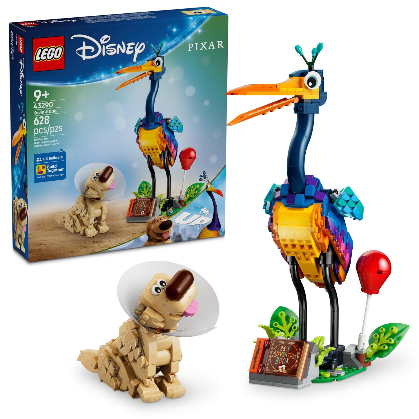 LEGO Disney and Pixar Kevin & Dug Building Toy - 'Up' Movie Set for Girls & Boys, Ages 9+ - Disney Gift for Kids & Fans - Kids Bedroom or Desk Decor - 43290 LEGO