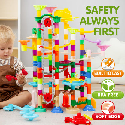 JOYIN 236Pcs Glowing Marble Run with Motorized Elevator- Construction Building Blocks Toys with 30 Glow in The Dark Plastic Marbles, STEM Toy for Boys and Girls Gift for Christmas 🍁 All In One Marketplace Canada