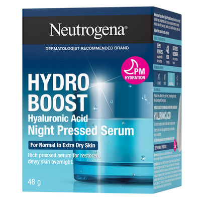 Neutrogena Moisturizer Neutrogena Hydro Boost Night Pressed Face Serum With Purified Hyaluronic Acid and Antioxidants for moisturized Skin, 48g, 48 Milliliters - Available at All In One Marketplace Canada