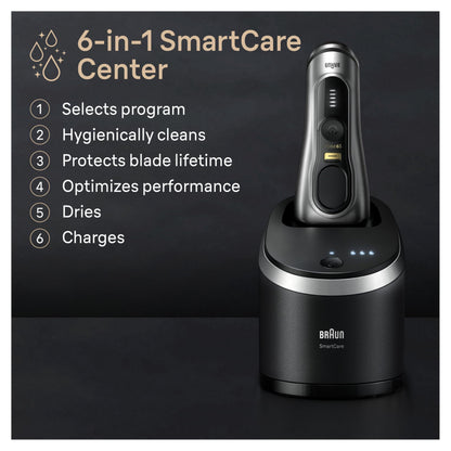 Braun Shavers for Men, Trimmer, Electric Foil Razor, Series 9 Pro+ Shaver, Precision Long Hair Trimmer, Wet & Dry with SmartCare Center, 9567cc, Silver - Available at All In One Marketplace Canada