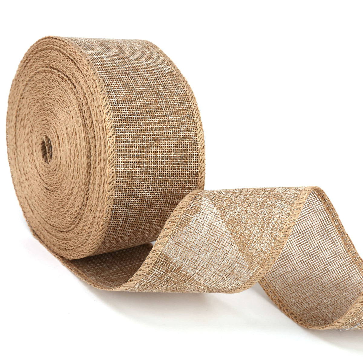 Burlap Ribbon Fabric Wired Edge 20 Yards for Decoration (2.5inch, Natural) 🍁 All In One Marketplace Canada