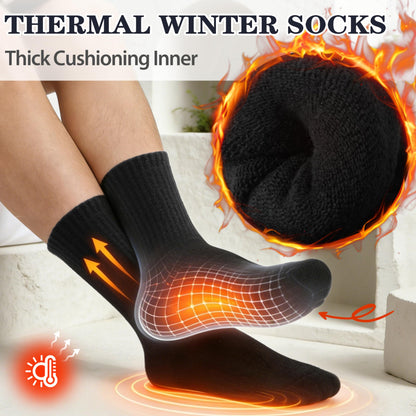Merino Wool Socks for Womens Thermal Winter Hiking Thick Warm Crew Cozy Comfy Work Gifts Stocking Stuffers for Womens Socks 5 Pairs (Plain Black) 🍁 All In One Marketplace Canada