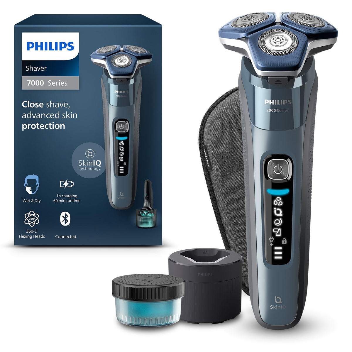 Philips Series 7000 Electric Shaver, SkinIQ, Black