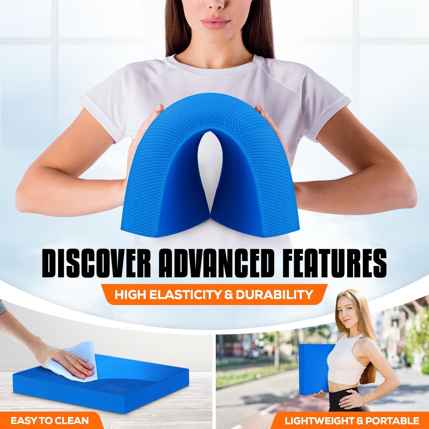Yes4All Balance Pad, Nonslip TPE Foam Pad with Upgraded Sizes - L, XL, XXL Balance Mat for Fitness, Yoga, Pilates & Stability Training - Multicolor Options - L, Blue, Single 🍁 All In One Marketplace Canada