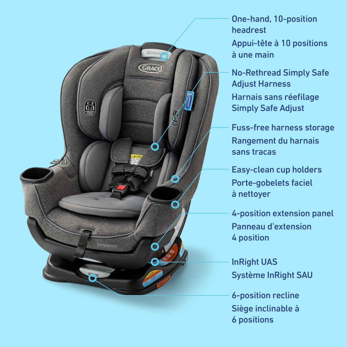 Graco Extend2Fit Convertible Car Seat, Cullen