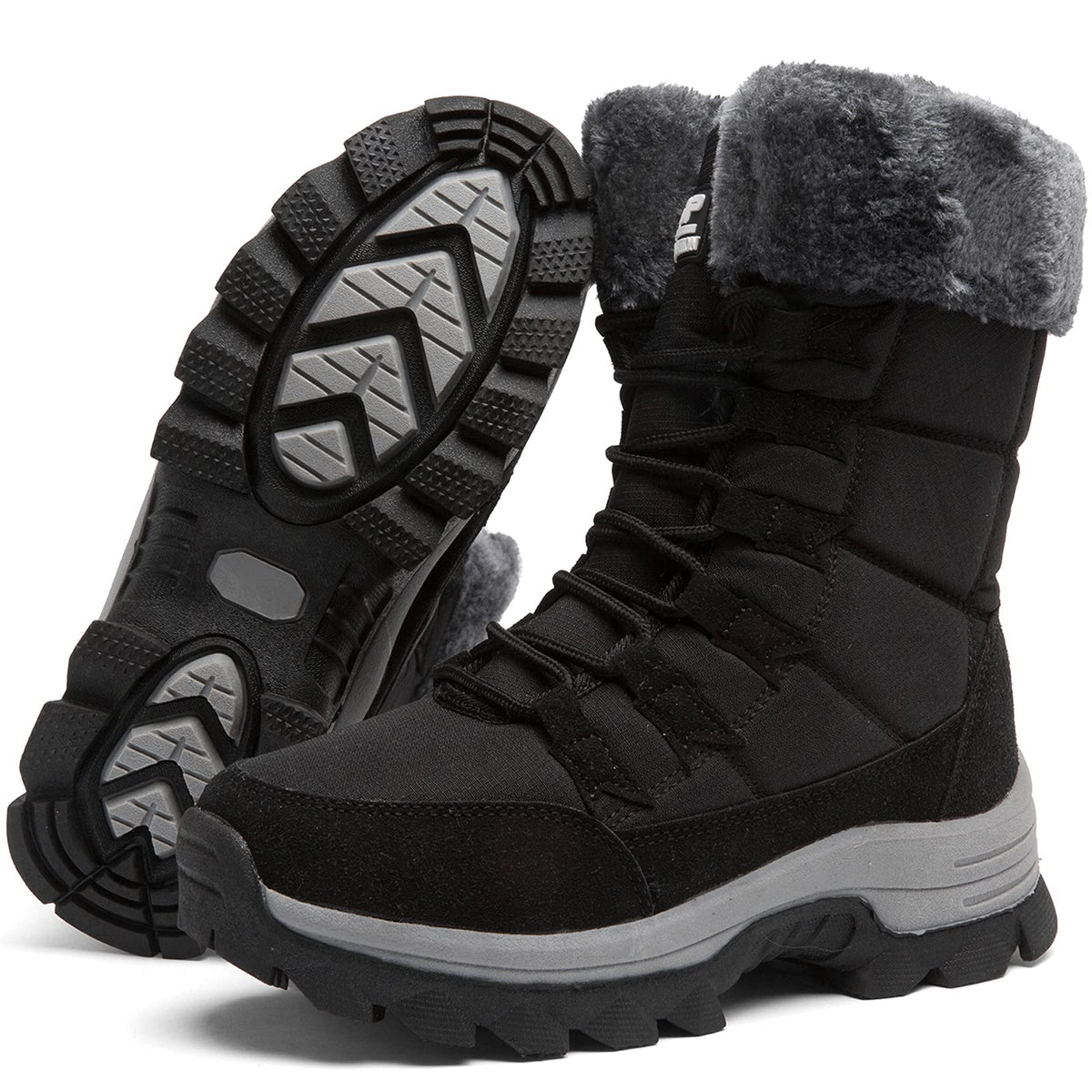 ziitop Womens Snow Boots, Women's Winter Boots, Fur Lined Warm Winter Boots, Lace up Warm Shoes, Mid Calf Snow Boots, Outdoor Anti-Slip Boots, Snow Boots Waterproof, Winter Walking Boots for Women 🍁 All In One Marketplace Canada