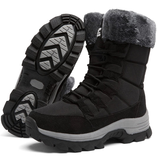 ziitop Womens Snow Boots, Women's Winter Boots, Fur Lined Warm Winter Boots, Lace up Warm Shoes, Mid Calf Snow Boots, Outdoor Anti-Slip Boots, Snow Boots Waterproof, Winter Walking Boots for Women 🍁 All In One Marketplace Canada
