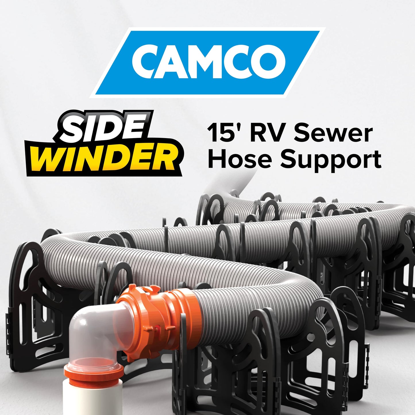Camco Sidewinder 15-Ft RV Sewer Hose Support - Features Flexible Telescoping Design for Avoiding Obstacles & Deep Cradles Secure RV Sewer Hose - Out-of-The-Box Ready & Folds for RV Storage (43041) 🍁 All In One Marketplace Canada