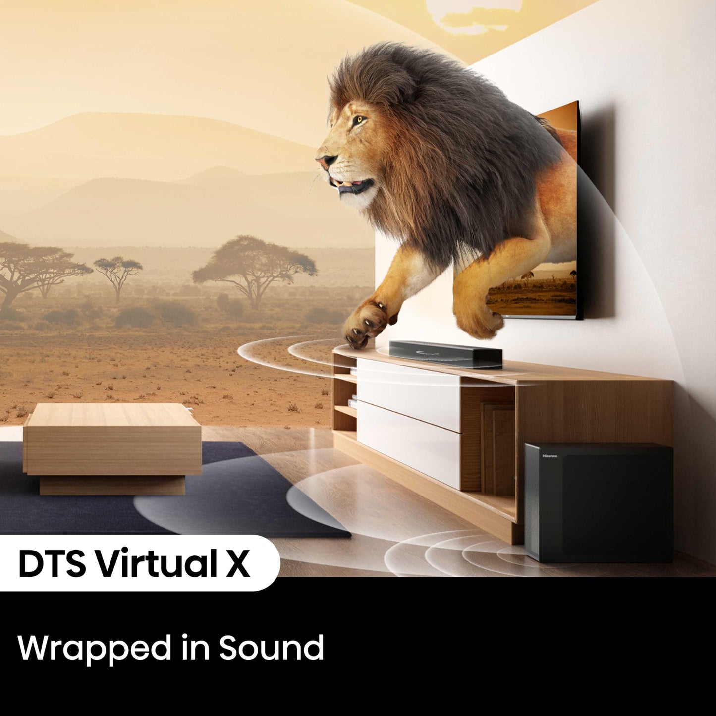 Hisense HS2100 2.1 Channel 240W Soundbar with Wireless Subwoofer, Powered by Dolby Audio, Roku TV Ready, Bluetooth 5.3/HDMI ARC/Optical/AUX/USB, 6 Tailored Sound Modes Hisense