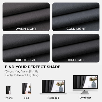 Joydeco Blackout Curtains 63 Inch Length 2 Panels Set, Thermal Insulated Long Curtains& Drapes 2 Burg, Room Darkening Grommet Drapes for Living Room Bedroom Window (W52 x L63 Inch, Dark Grey)