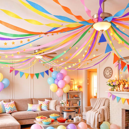 8 Rolls Crepe Paper Streamers, Rainbow Streamers Birthday Decorations 🍁 All In One Marketplace Canada