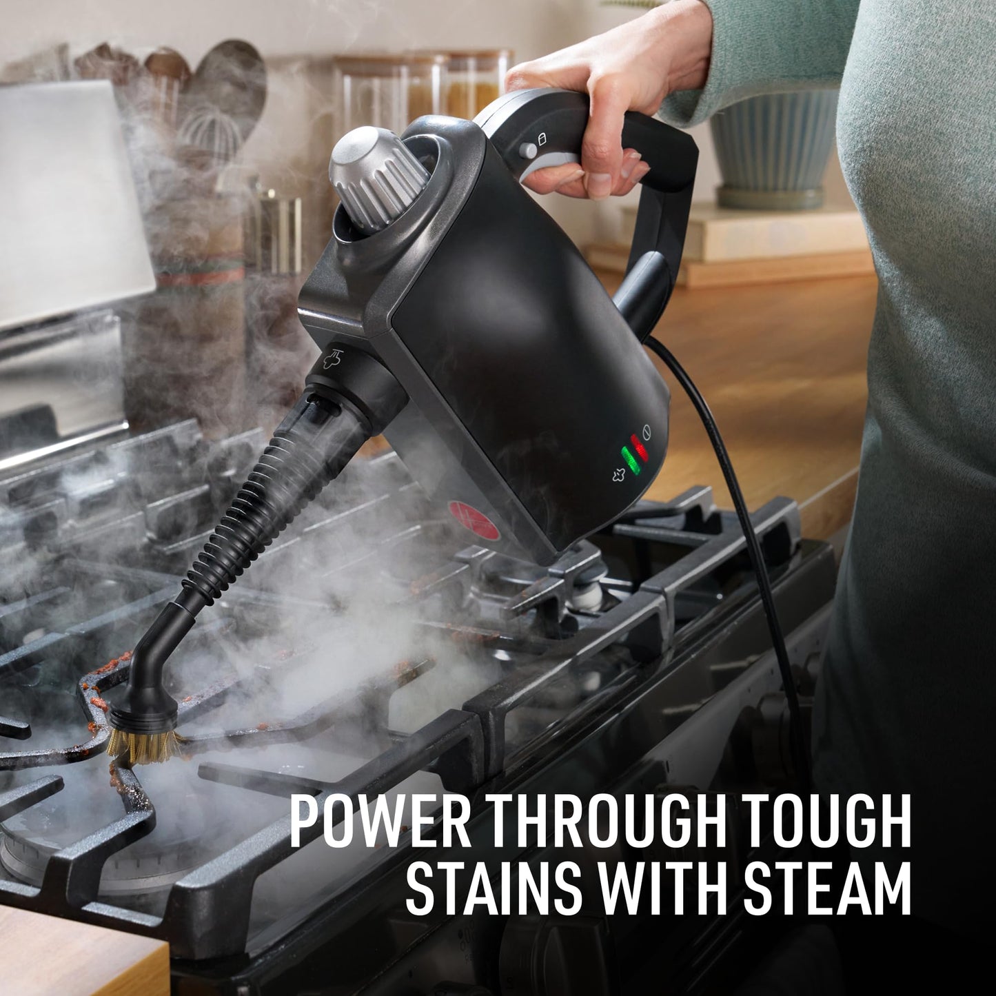 Hoover Portable Handheld Steam Cleaner, 10-in-1 Pressurized Steamer for Grout, Tile, Upholstery, Car Detailing, Kitchen & Bathroom | Chemical-Free, XL Spill-Proof Tank | WH25000CA - Available at All In One Marketplace Canada