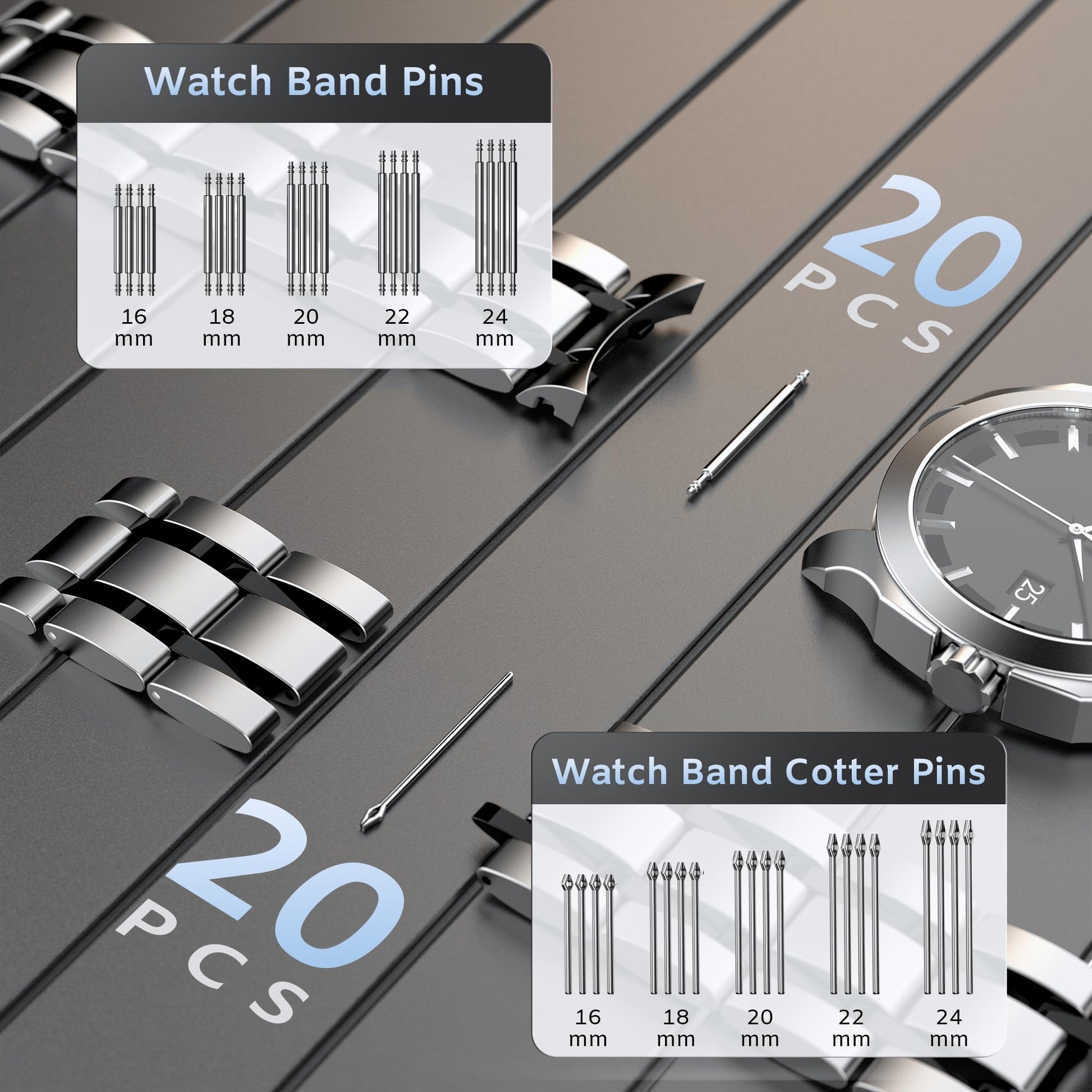 JOREST Watch Repair Tool Kit, Battery Replacement, Strap Adjustment, Bracelet Pin Removal, Band Link Remover, Resizing Tool, Wrench Opening Cover, Case Back Opener, Screwdriver, Spring Bar - Available at All In One Marketplace Canada