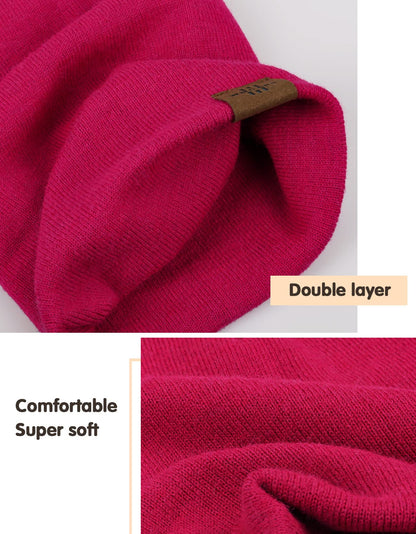 Wmcaps Kids Beanie Winter Hat, Knit Toddler Toque for Boys Girls Rose Red 🍁 All In One Marketplace Canada
