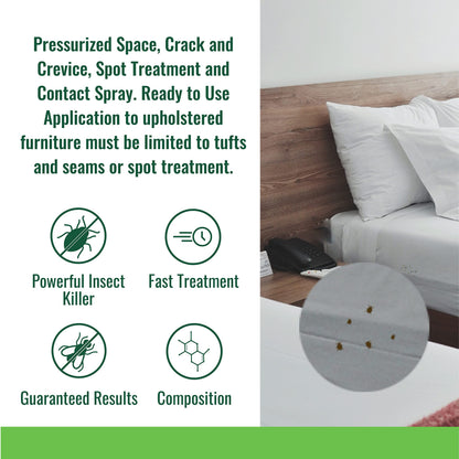 OnGuard Bedbug Killer Aerosol Spray Can 400g | Bed Bug, Flea and Tick Killer | Pressurized Space, Crack and Crevice, Spot Treatment and Contact Spray | Ready to Use - Available at All In One Marketplace Canada