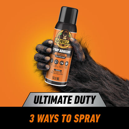 Gorilla Ultimate Multi Surface Spray Adhesive, Heavy Duty Bond, 345g