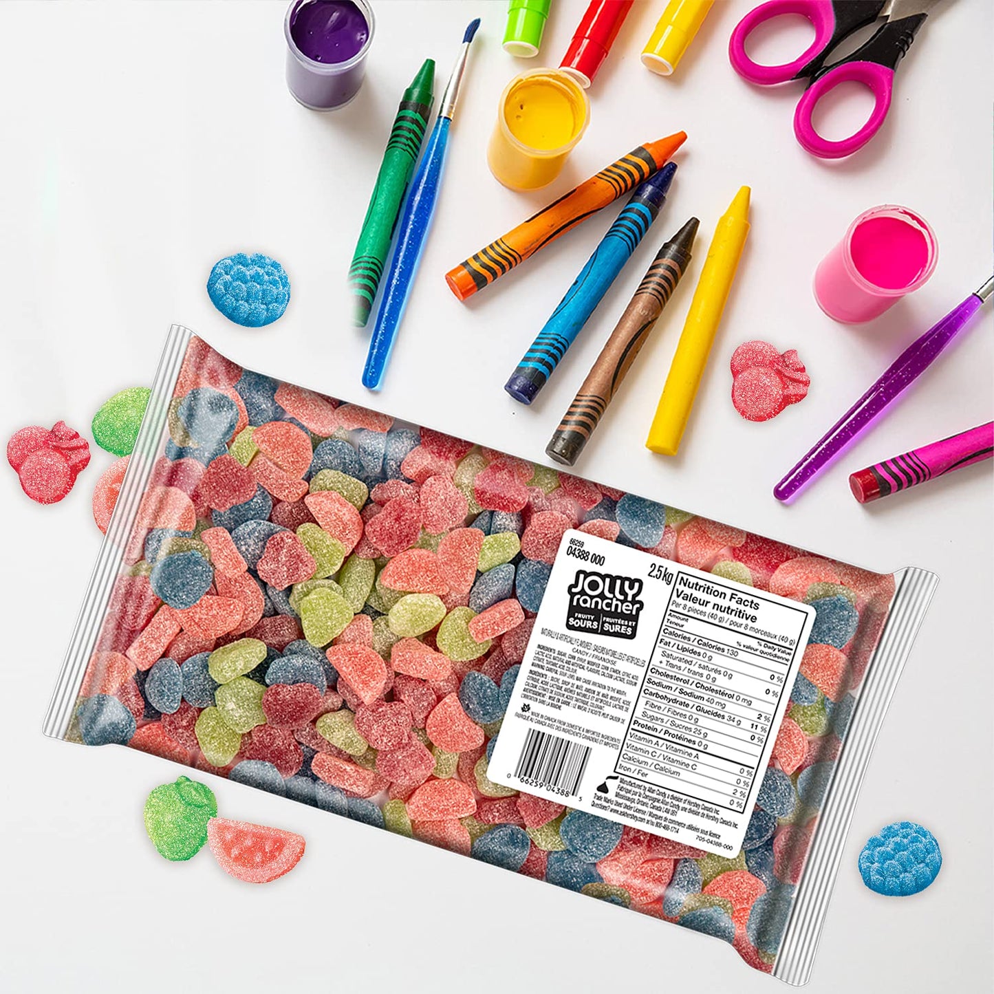 JOLLY RANCHER Fruity Sours Gummy Candy - 2.5kg Bulk Bag, Assorted Flavors