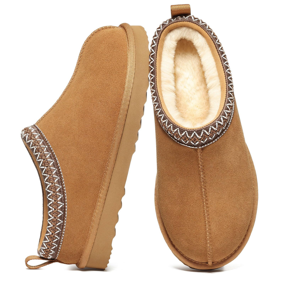 Litfun Women's Genuine Suede Fur Lined Slippers Fuzzy Winter House Shoes 🍁 All In One Marketplace Canada