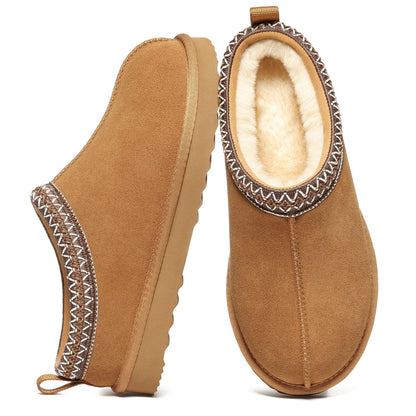 Litfun Women's Genuine Suede Fur Lined Slippers Fuzzy Winter House Shoes 🍁 All In One Marketplace Canada